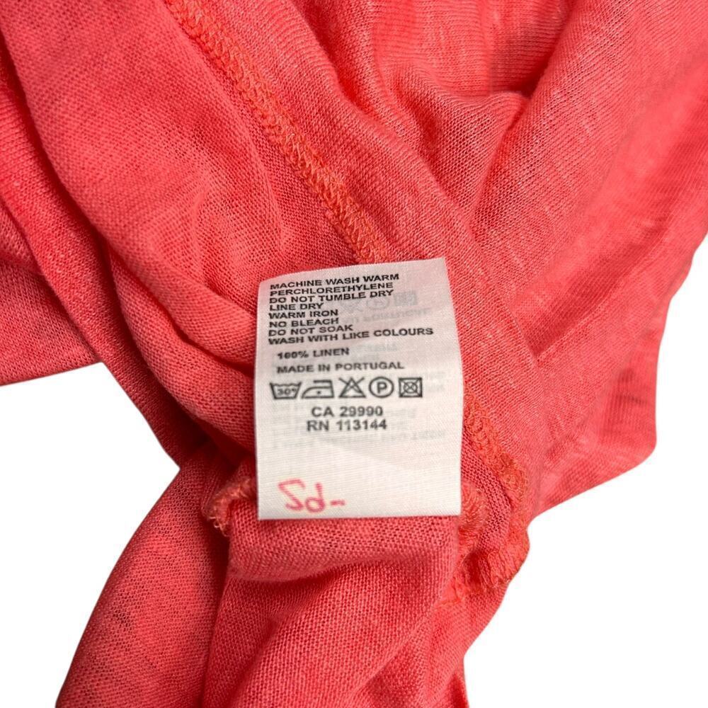 Neiman Marcus NM Luxury Essentials 100% Linen Tank Top Coral Pink Orange Shirt - Picture 4 of 6
